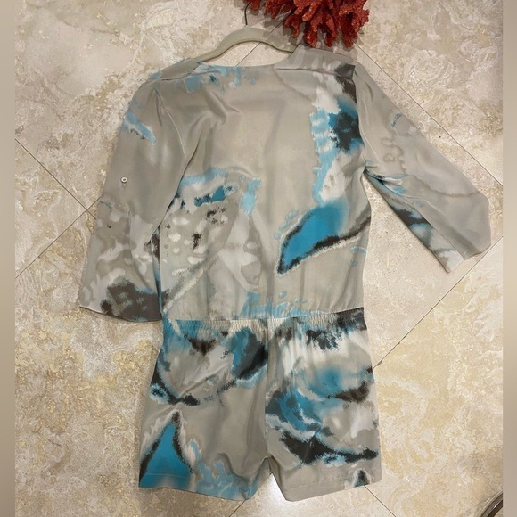 Armani Exchange Limited edition Water Color 100% Silk Romper w/ pockets 4 - Picture 9 of 14